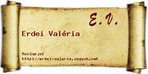 Erdei Valéria névjegykártya